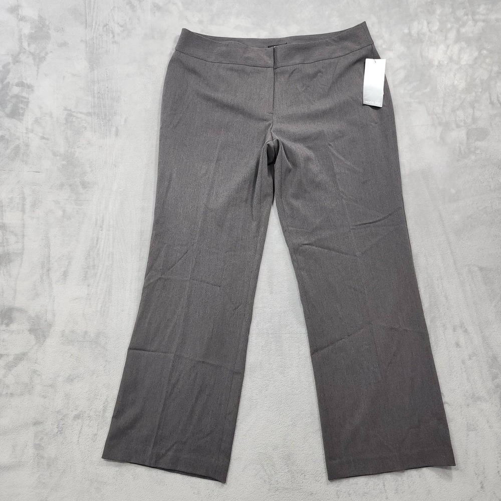 NEW Alfani Pants Womens 18W Gray Wide Leg Trouser Stretch Office Career Stretch